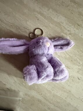 Apricot Lamb Plush Lavender Bunny Keychain